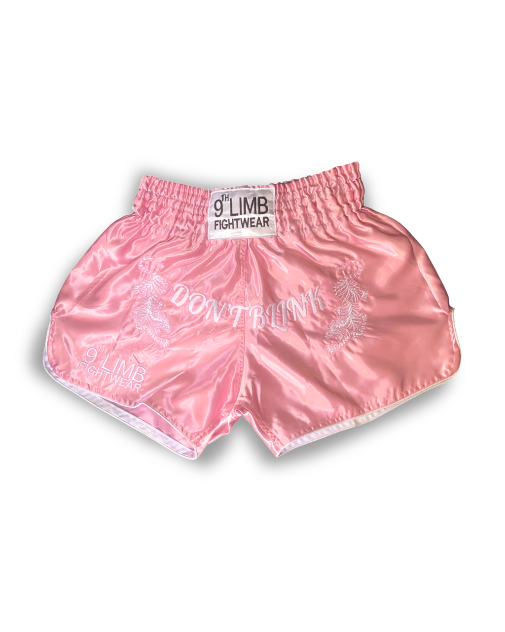 Pink 9th Limb “Don’t Blink” Muay Thai Shorts – Satin Fightwear