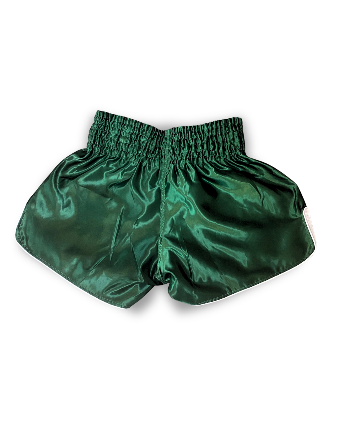 Green muay thai shorts back