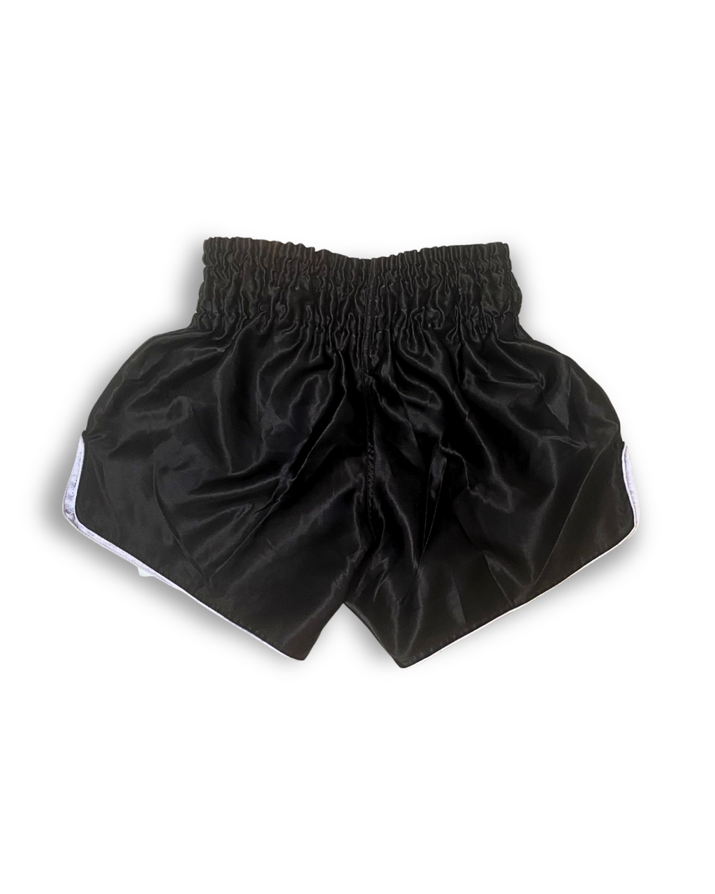 Black 9th Limb “Don’t Blink” Muay Thai Shorts – Black Satin Fightwear